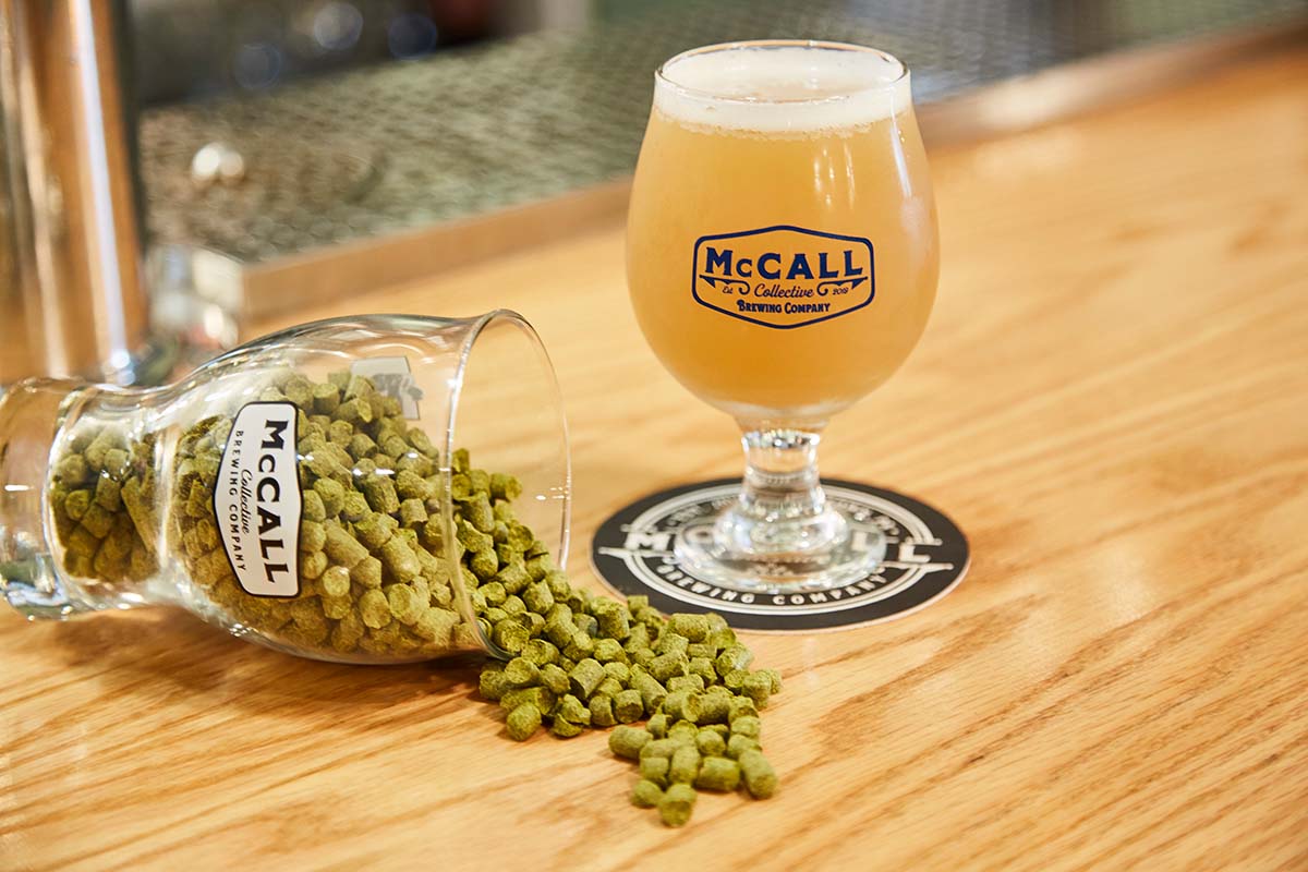 A glass of beer brewed by McCall Collective Brewing Company.
