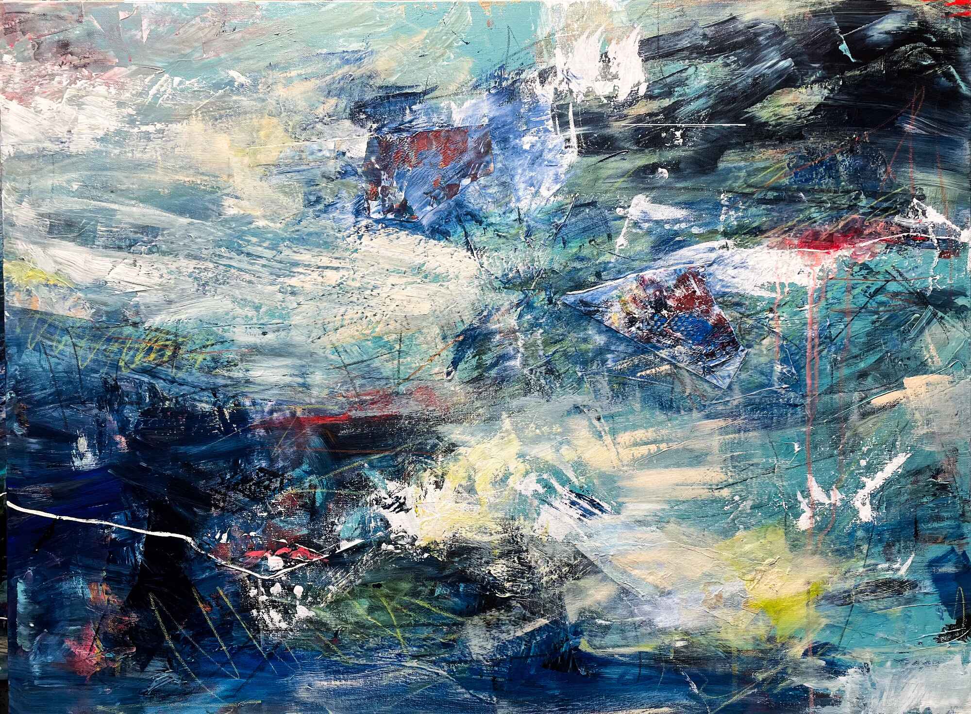 Wild Breath of Storms, an Abstract Painting by Easton Fine Artist Kat Collins.