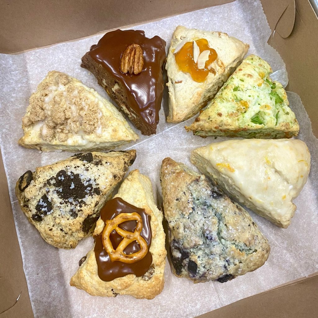 Assorted artisan scones, made by Sunny Moon Sconery of the Lehigh Valley