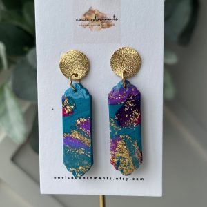 Polymer clay earrings, handmade in the Lehigh Valley PA by Novice Adornments