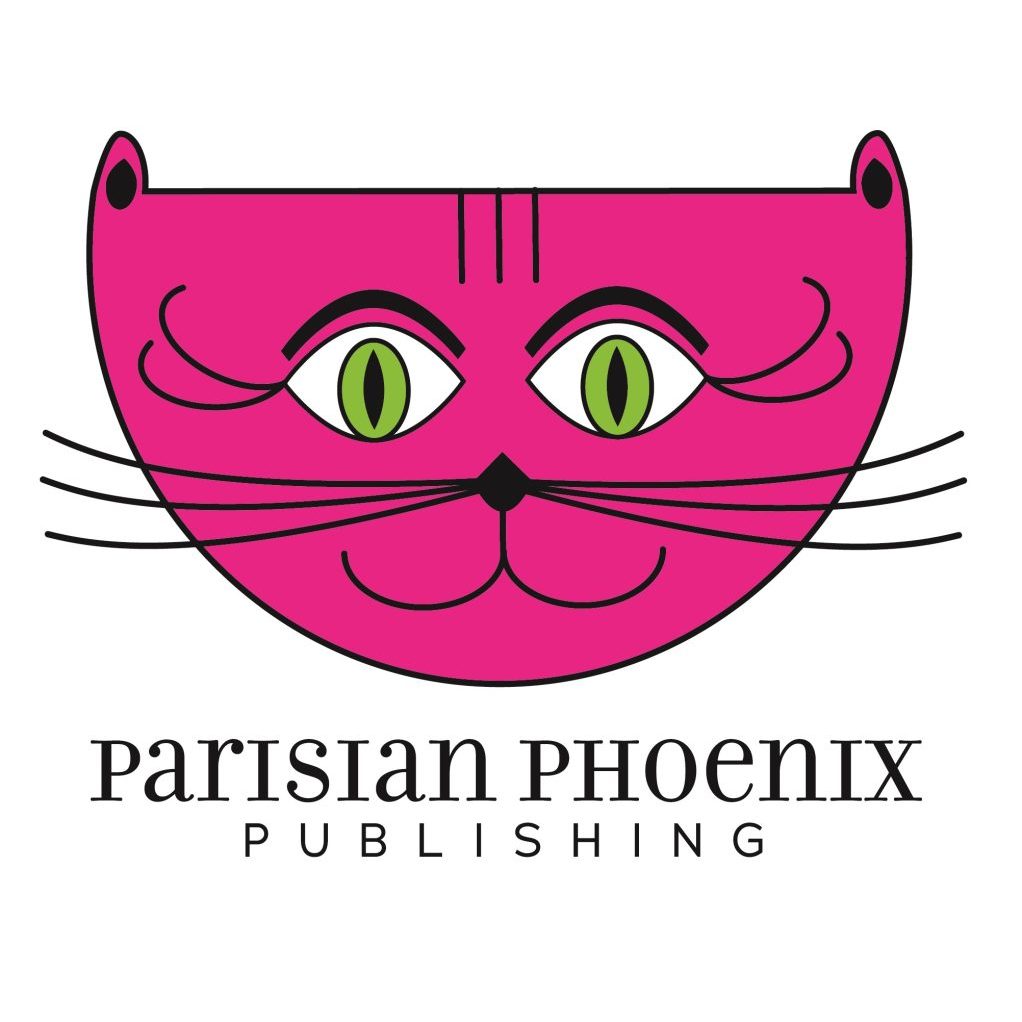 Logo of Parisian Phoenix Publishing - a Purple cat with long whiskers