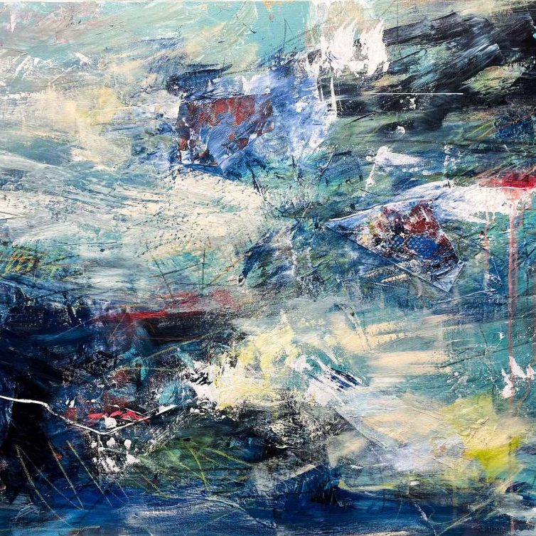 Wild Breath of Storms, an Abstract Painting by Easton Fine Artist Kat Collins.