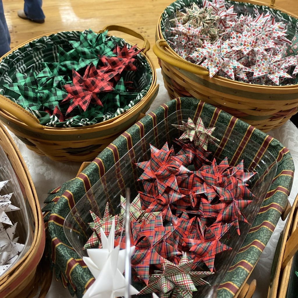 Baskets of Paper Moravian Stars, Made by the Lehigh Valley's Cheryl Baker, Moravian Star Maker
